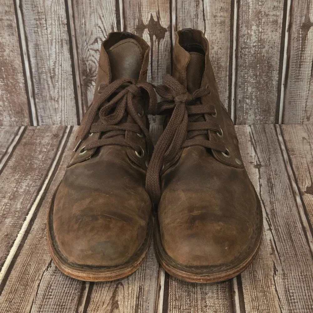 Sz 46 / 13 US Mens Fly London Brown Distressed Leather Lace Up Ankle Boots VGUC
